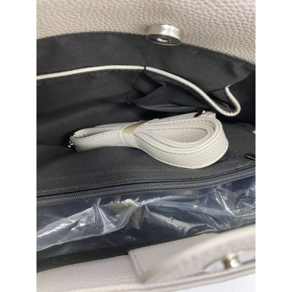 Jessica Moore Gray Large Faux Leather Tote Bag - Picture 10 of 11